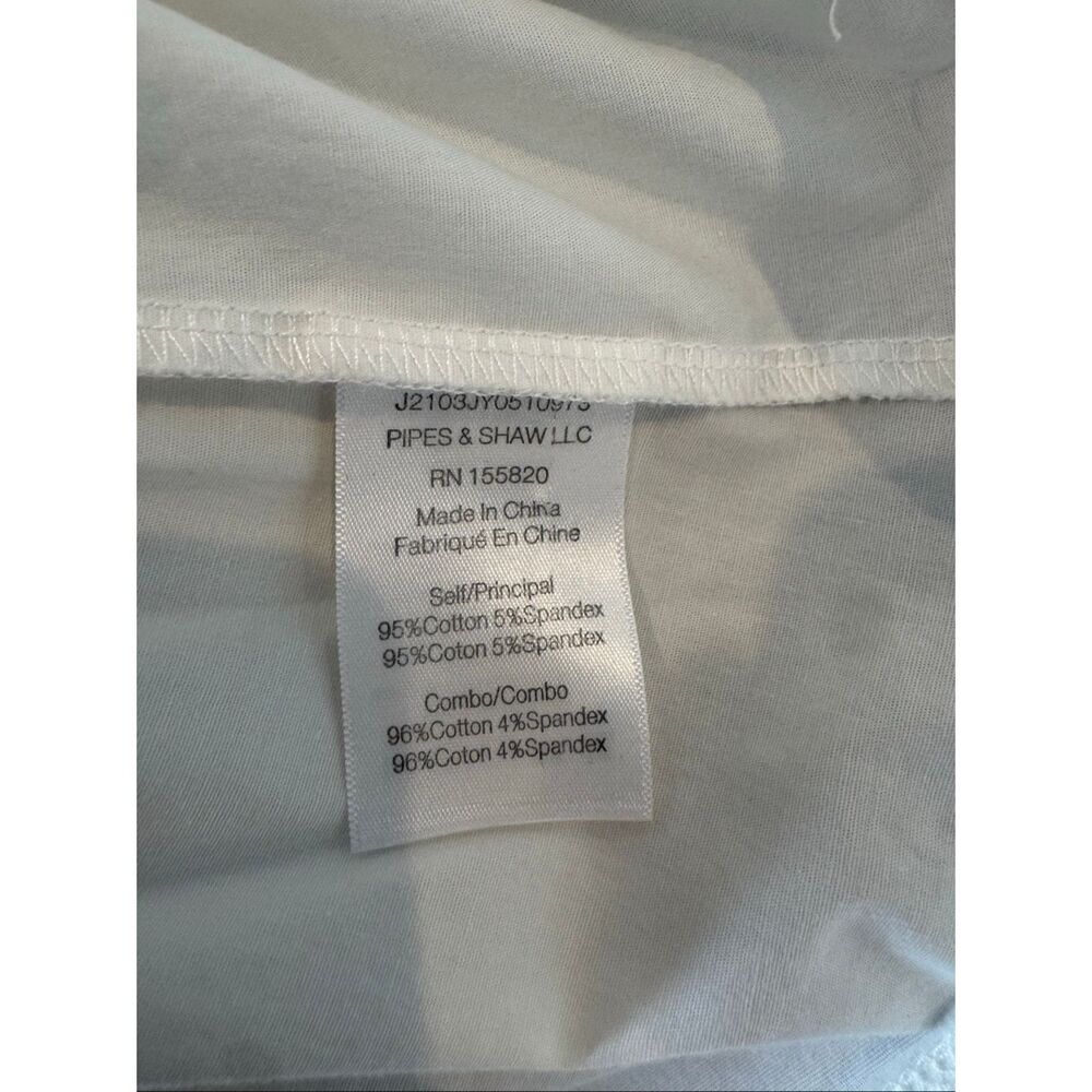 Veronica Beard White Mixed Media T-Shirt Ruffle Dress Small Asymmetrical Casual - Picture 8 of 8